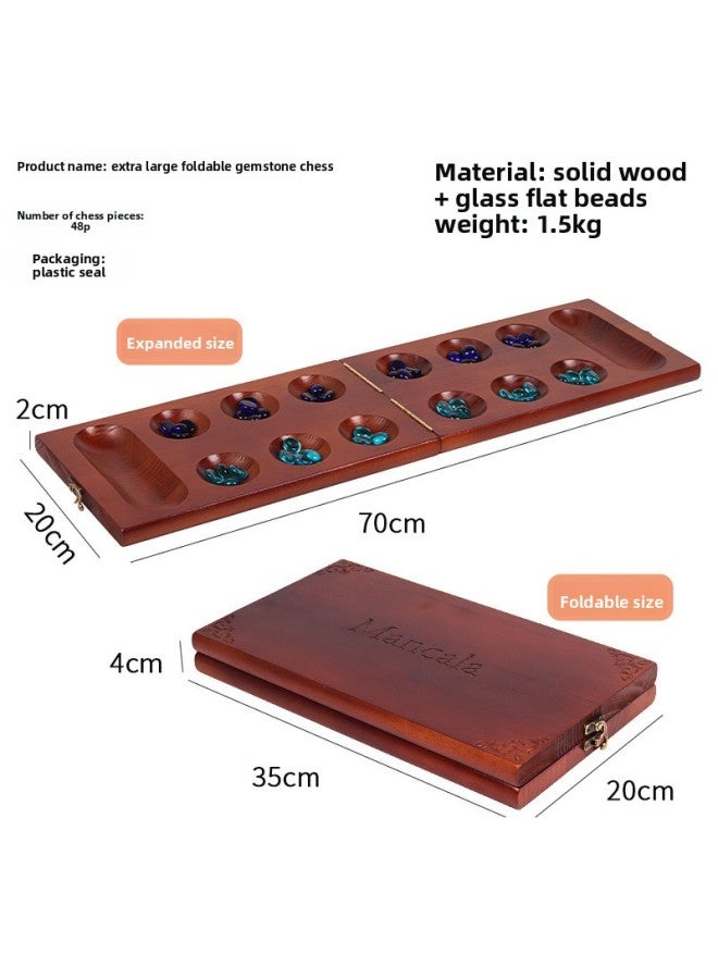 Large Solid Wood Sowing Chess Mancala Gem Chess for Boys and Girls Adult and Children Particles Return to Warehouse Toy African Chess